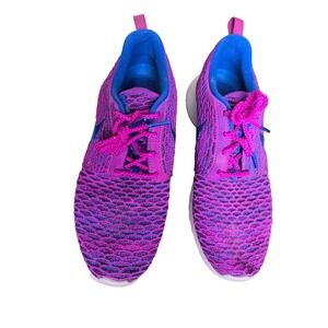 Nike Roshe One Flyknit Fuschia Shoes Sneakers‎ 10 Purple and Blue Colorway